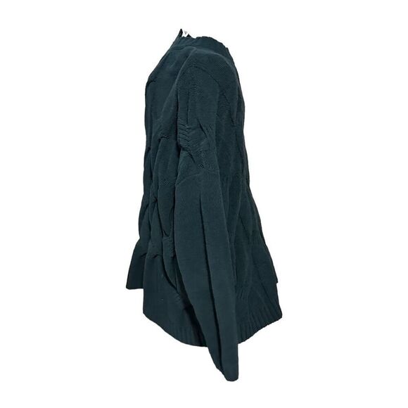 Excellent CONDITION WOMEN J. Jill Chenille Dark Green Crewneck Cable Knit Pullov - Picture 9 of 12